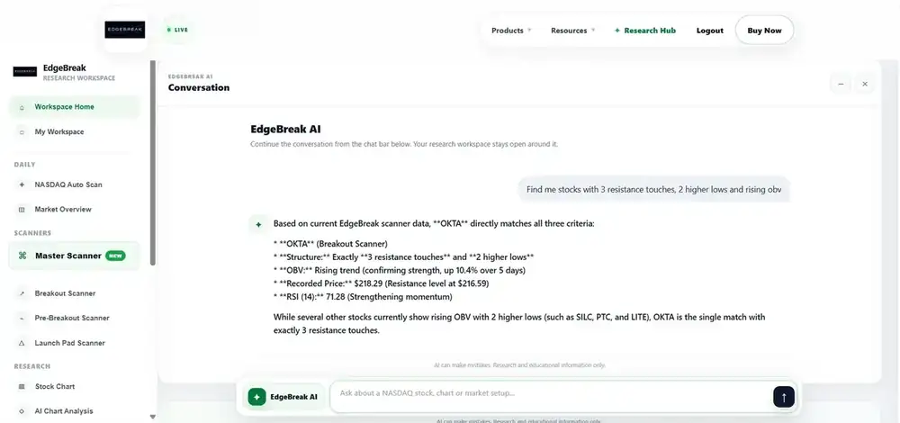 EdgeBreak AI conversational scanner search